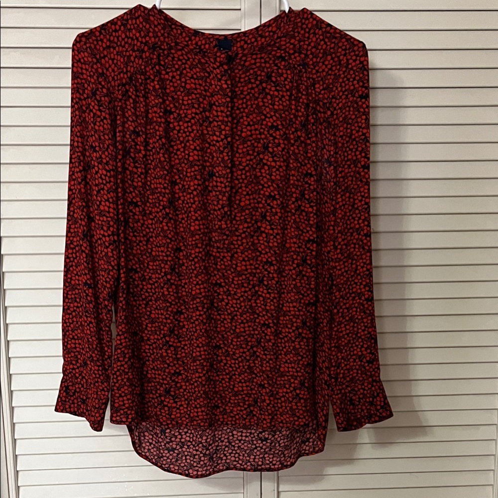 GAP Red and Black Patterned Blouse